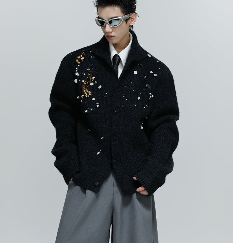 Liquid Metal Padded Shoulder Coat