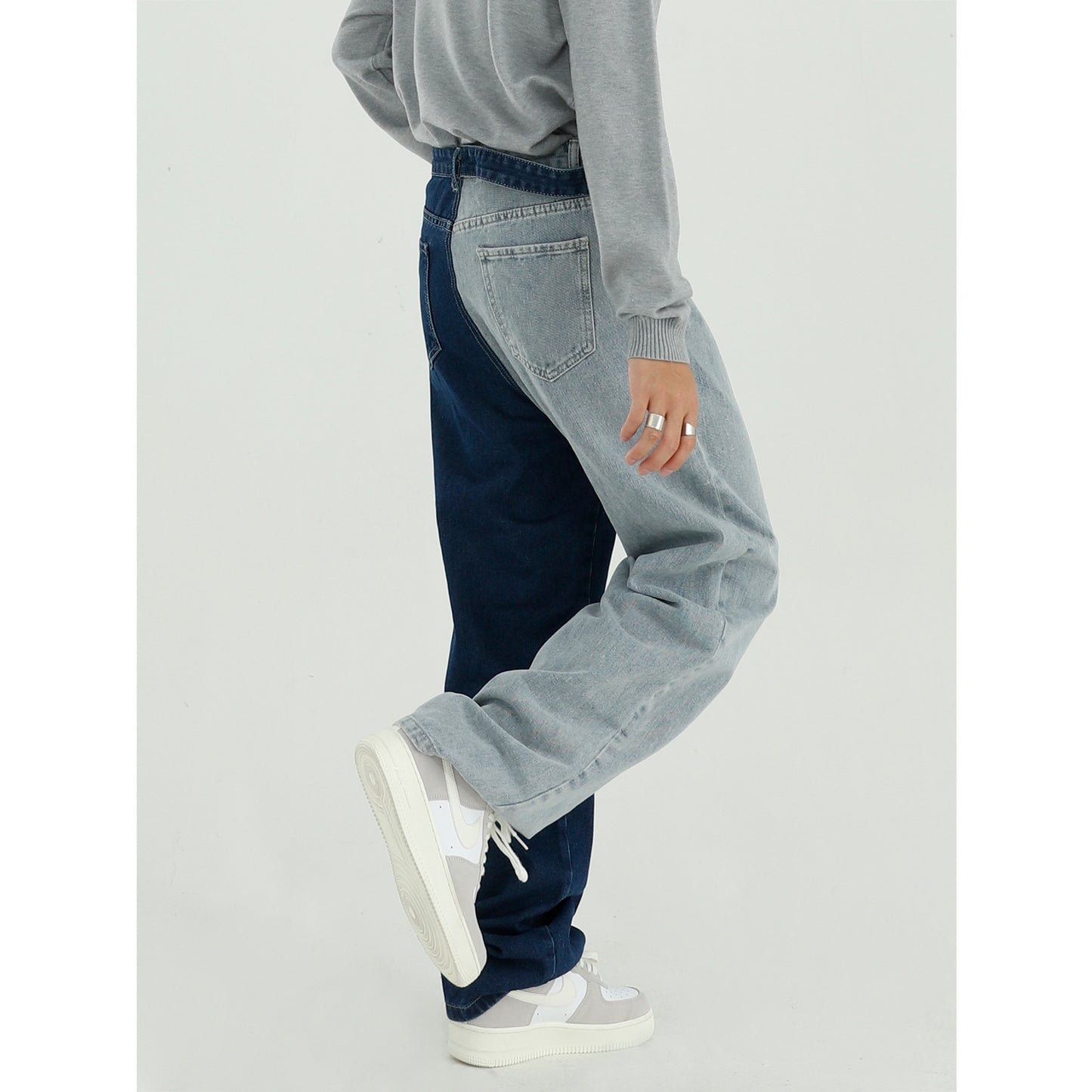 Split Two Color Jeans