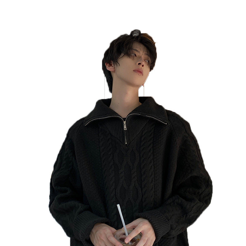 Half-Zipped Lazy Oversized Sweater