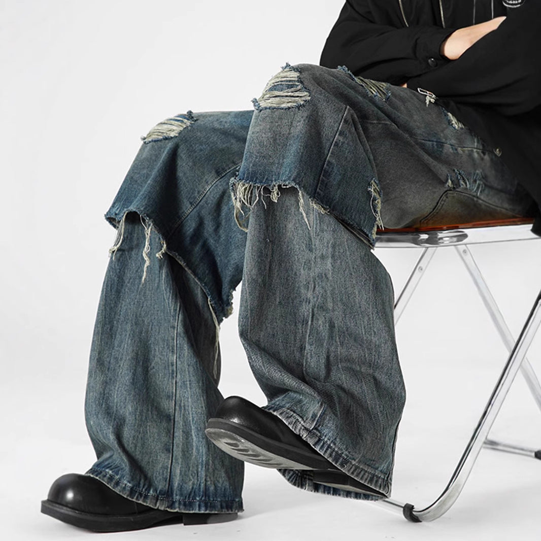 Damaged Layered Denim