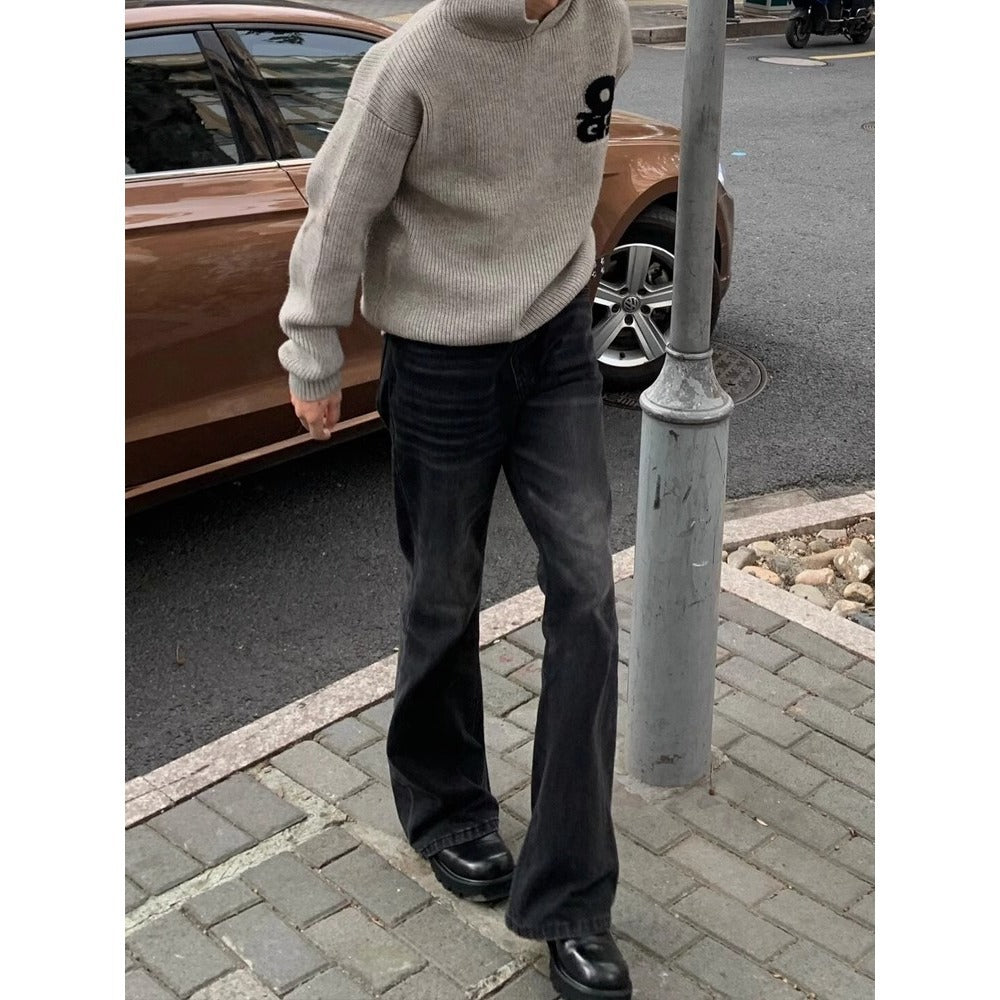 American High Street Retro Black Straight Skinny Jeans