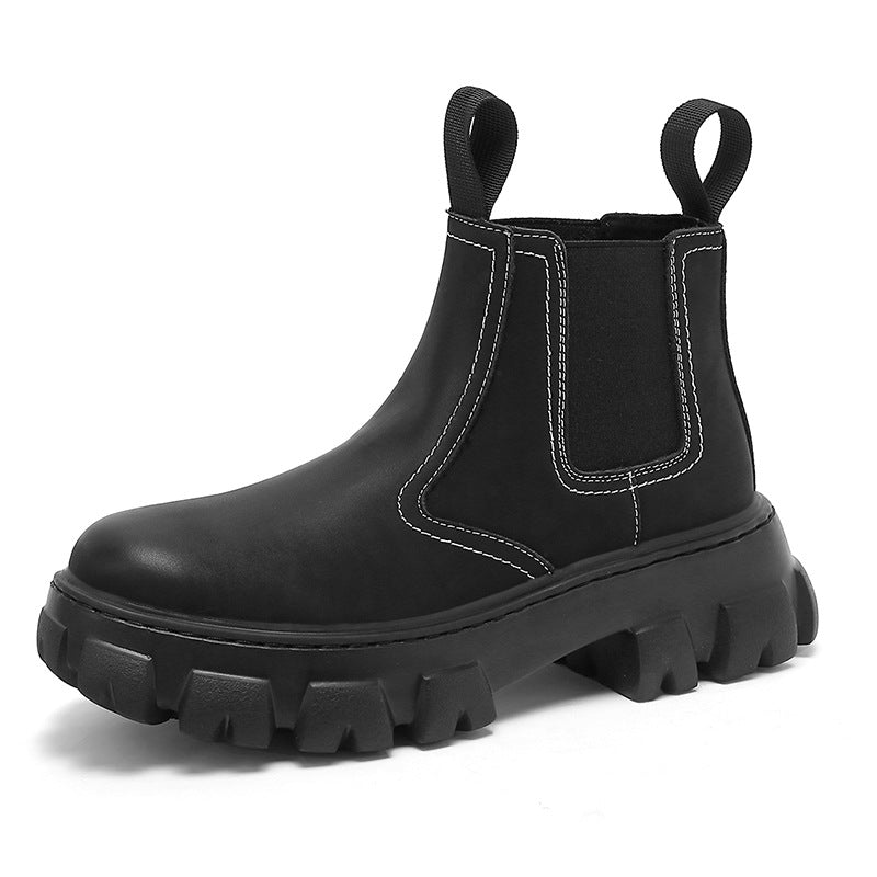 British Style Velvet Short Middle Boots