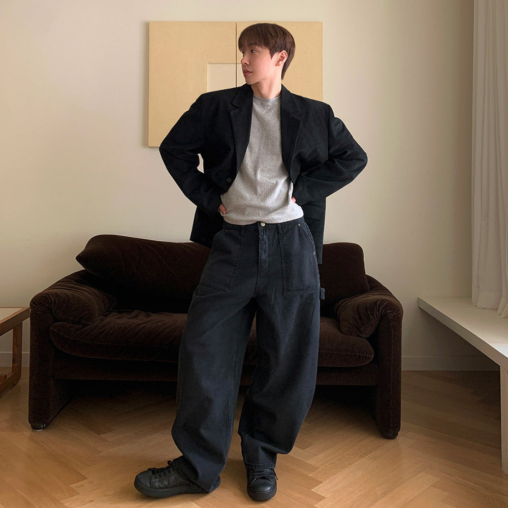 Retro Brown Single-breasted Blazer