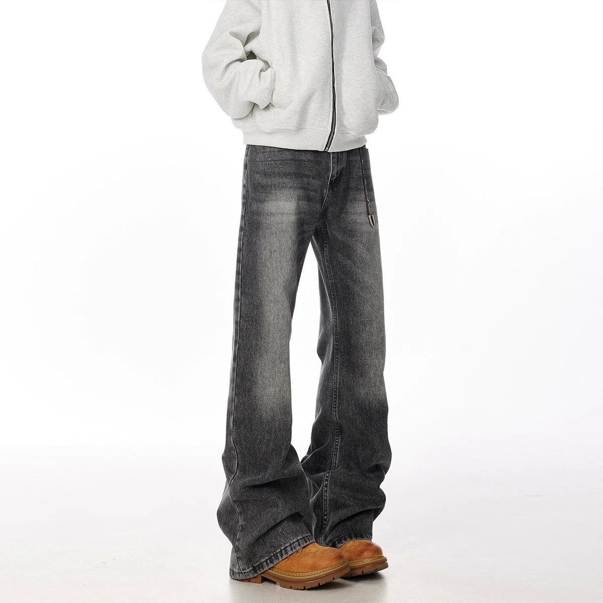 Straight Leisure Washed-out Smoky Gray Jeans