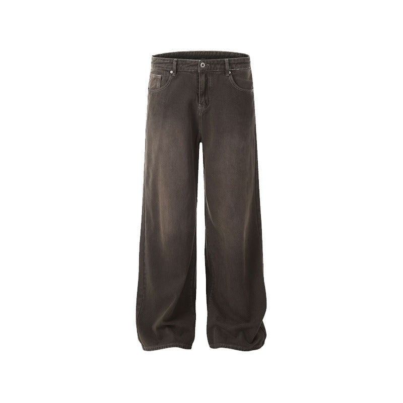 Retro Washed Straight Loose Jeans