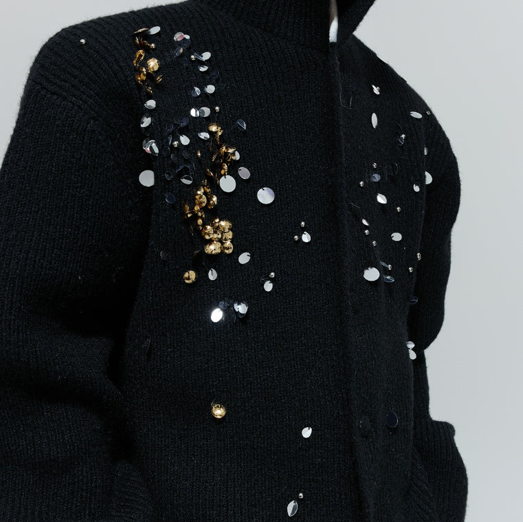 Liquid Metal Padded Shoulder Coat