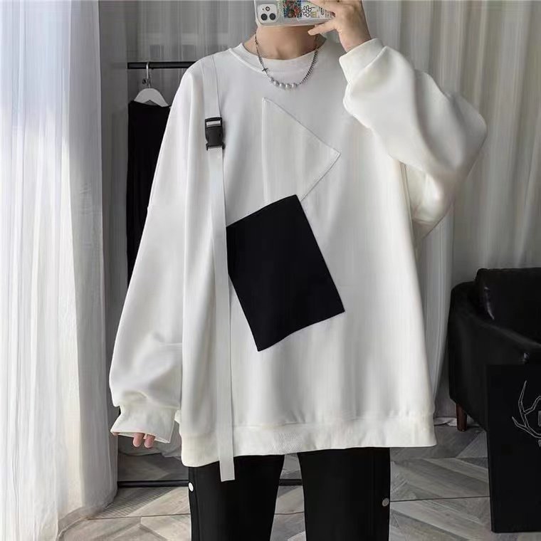 Black And White Patched Sweatshirt