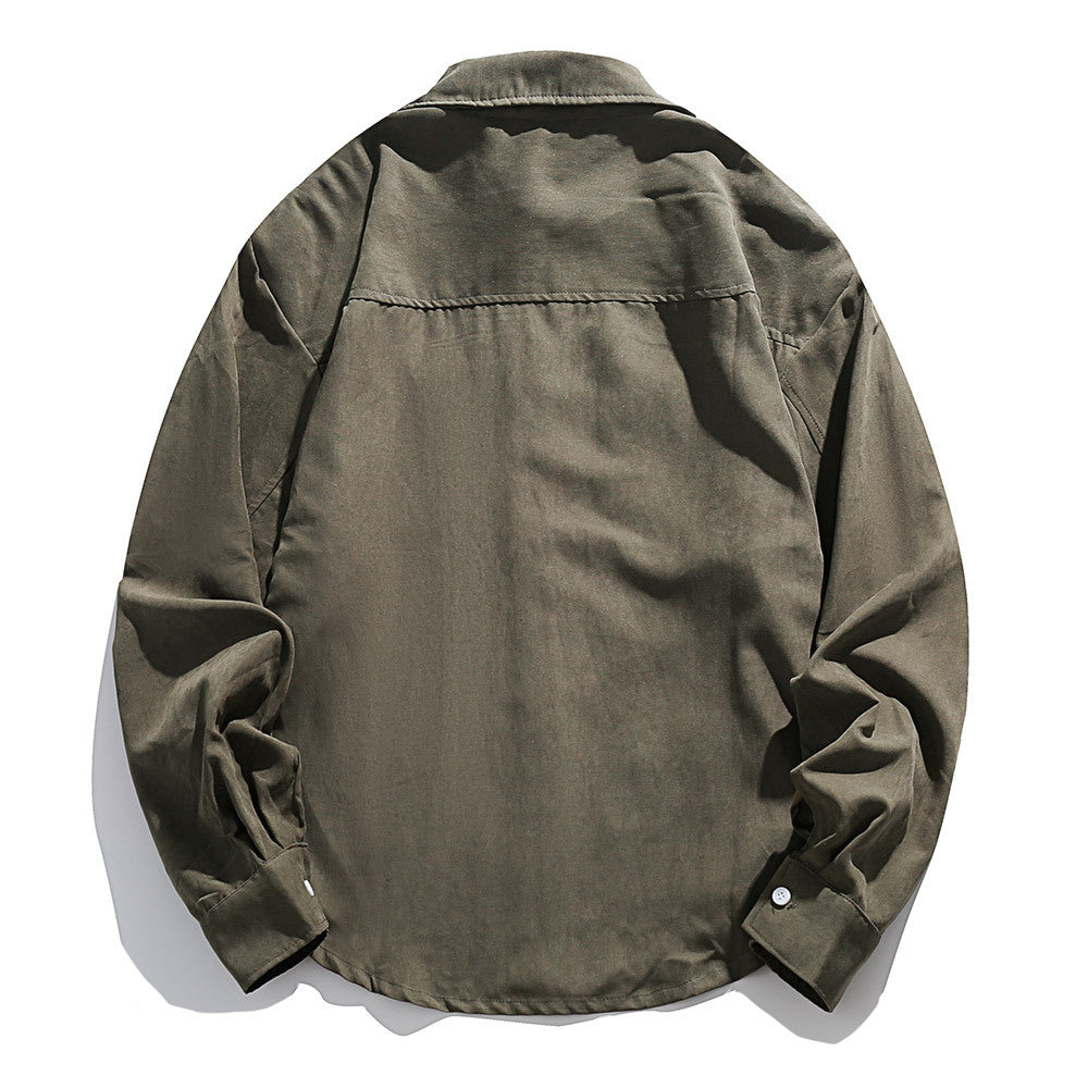 Loose Cargo Shirt Suede Multi-pocket Casual Jacket
