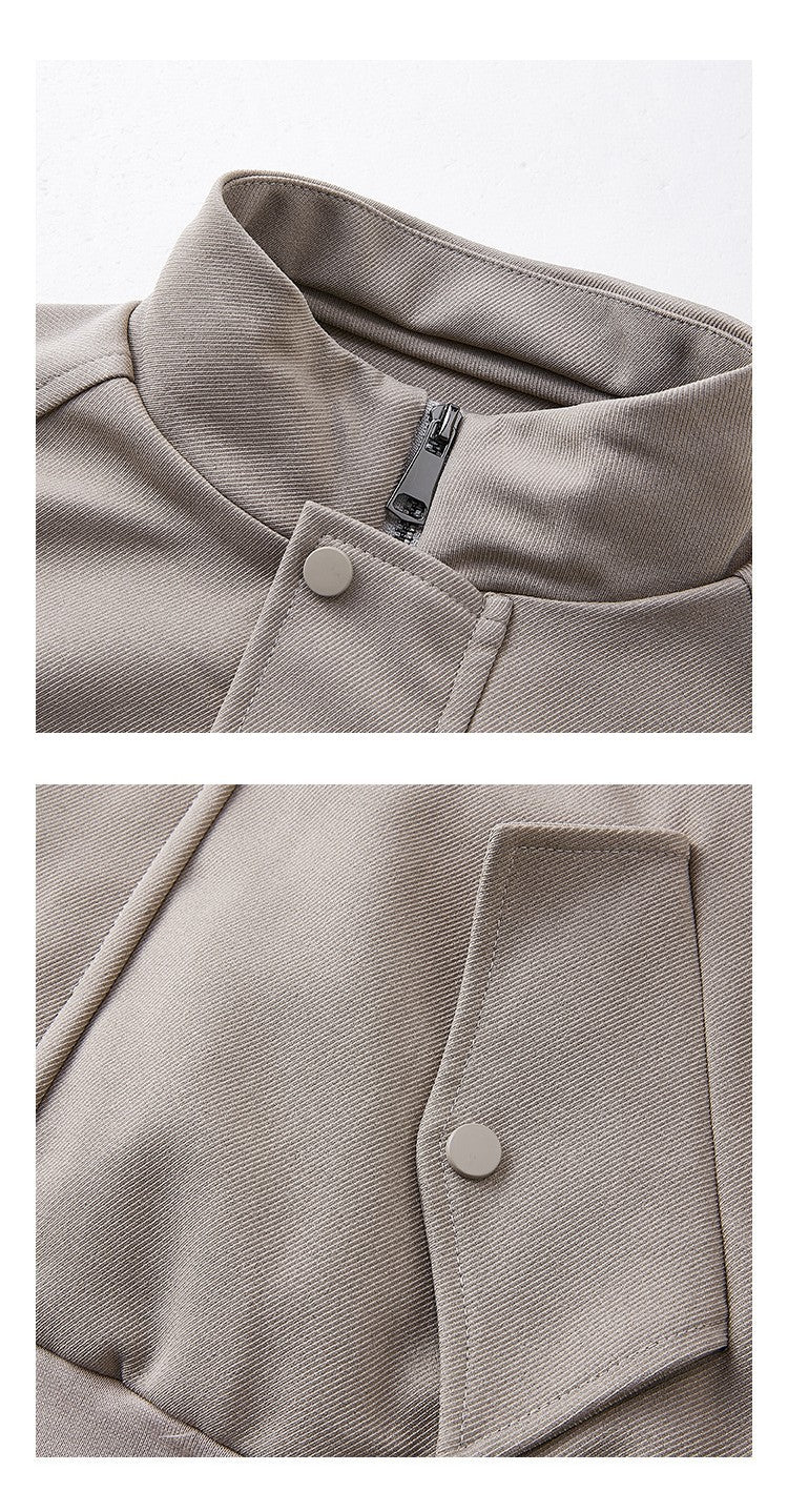 Simple Casual Raglan Stand-up Collar Jacket