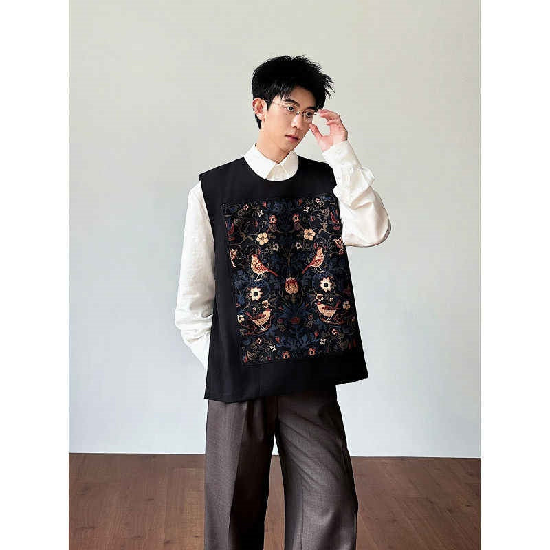 Retro Embroidered Jacquard High-end Spring Vest