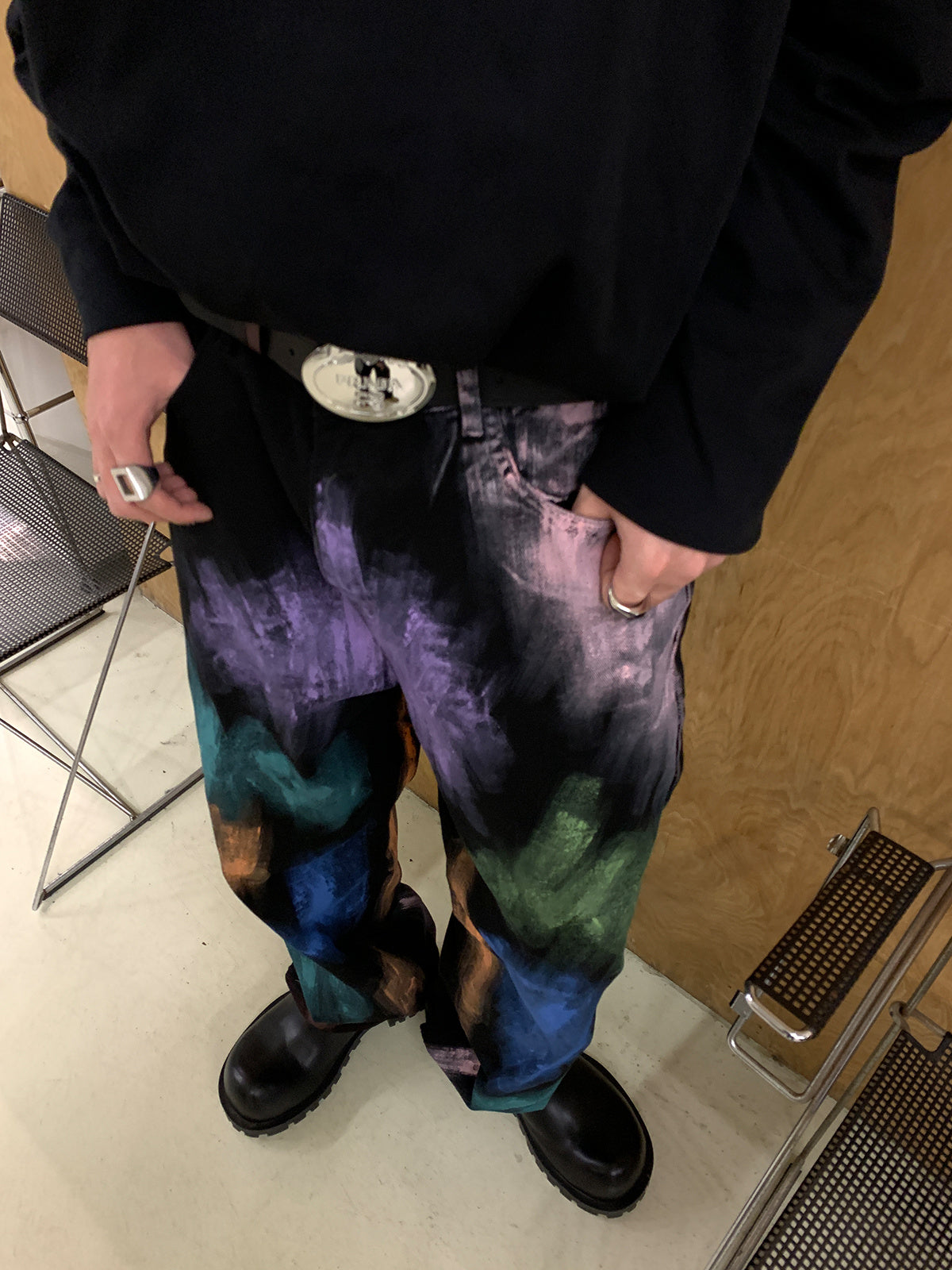 Hand-painted Casual Loose-fitting Jeans