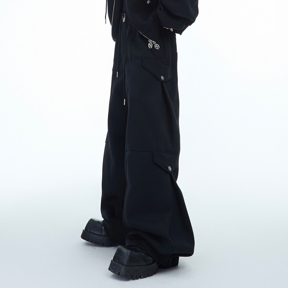 Folded Design With A Sense Of Silhouette And Thickened Casual Pants
