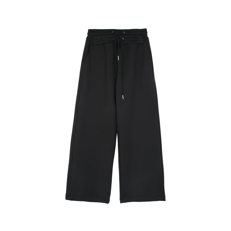Elastic Waist Straight Sleeve Sports Pants