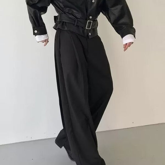 Straight Wide Leg  Casual Slacks