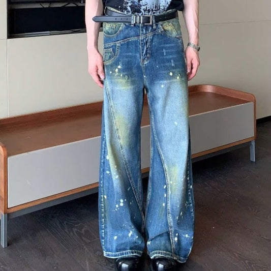 Minority Splash-ink Deconstruction Stitching Jeans