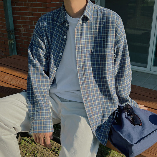 Plaid Loose Casual Retro T Shirt