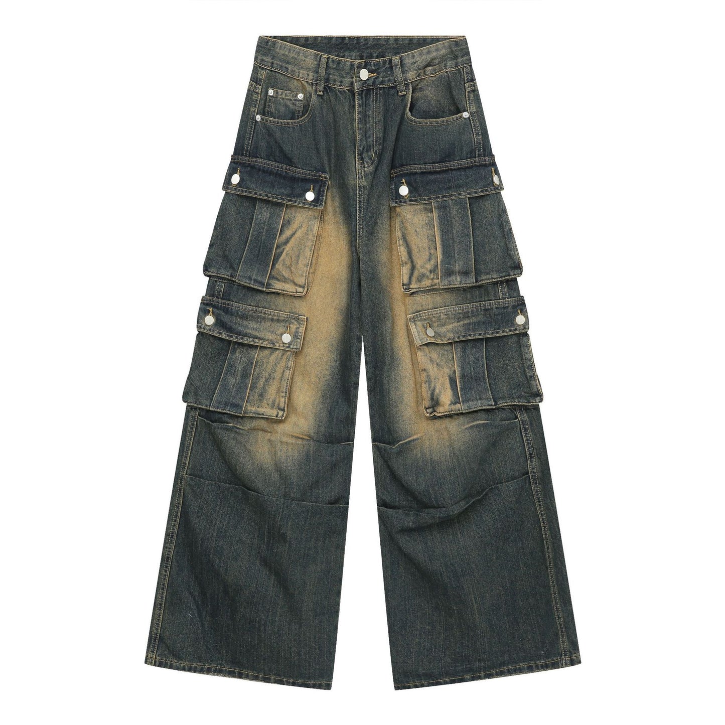 Retro Overalls High Street Loose Cargo Denim