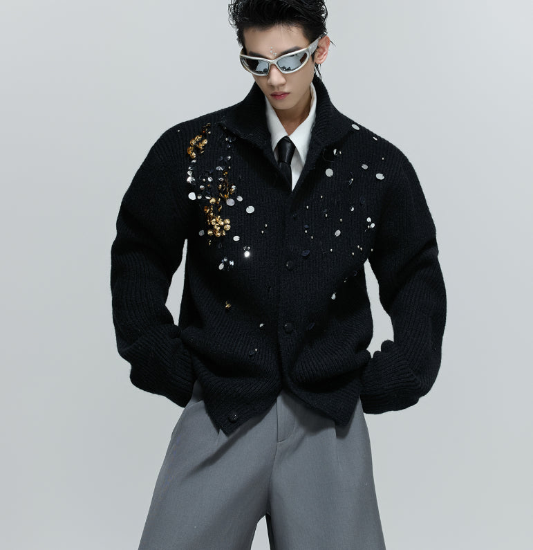 Liquid Metal Padded Shoulder Coat