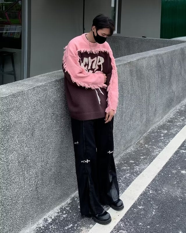 Tassels loose-fitting knitted sweater