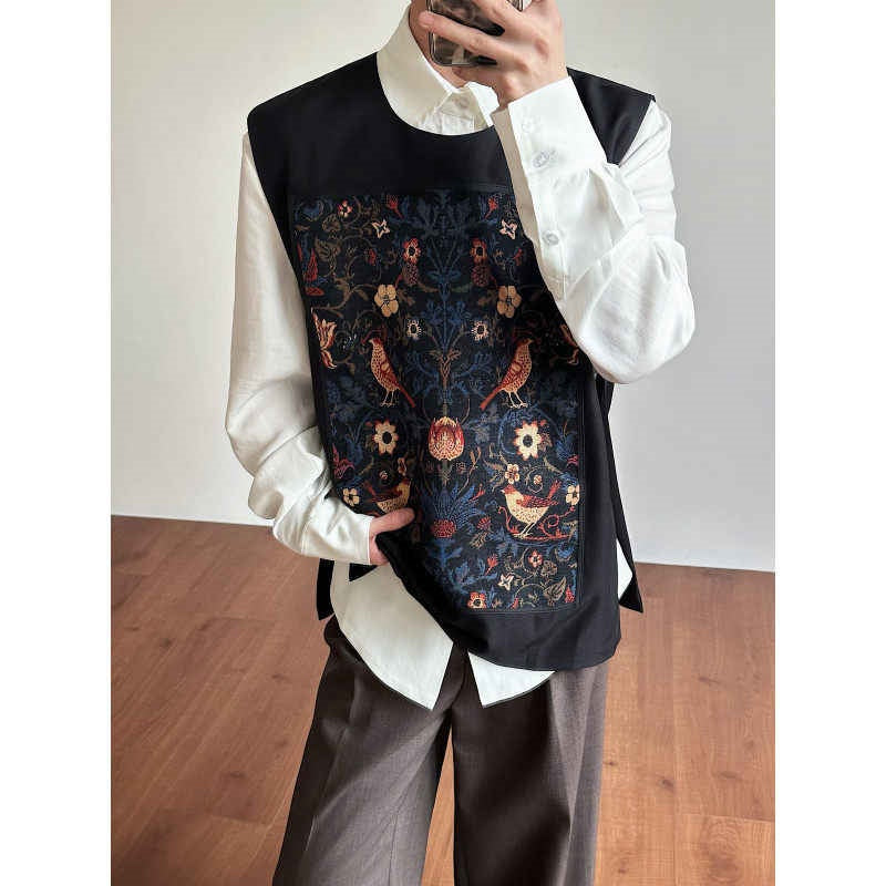 Retro Embroidered Jacquard High-end Spring Vest
