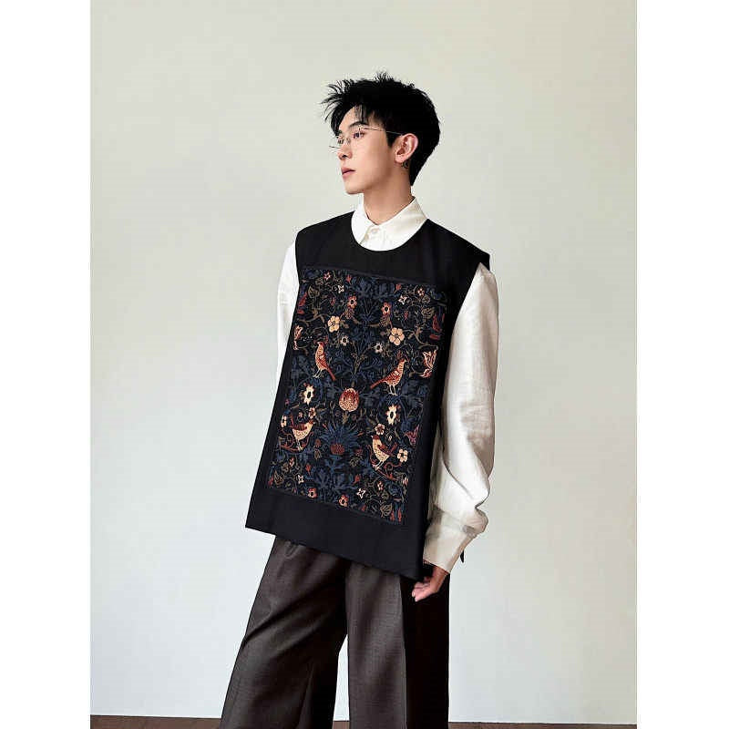 Retro Embroidered Jacquard High-end Spring Vest