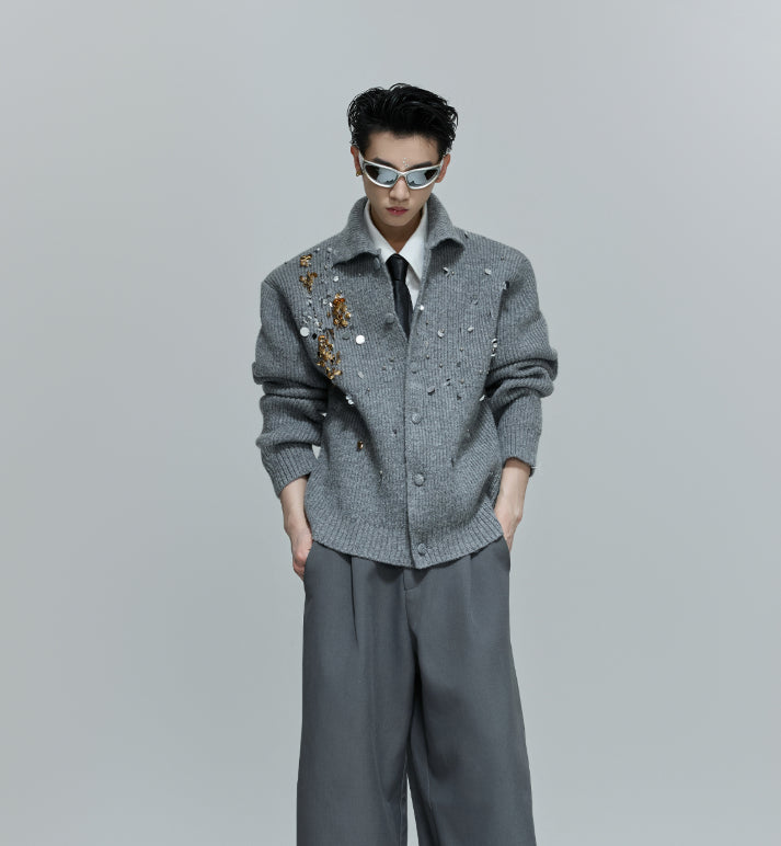 Liquid Metal Padded Shoulder Coat