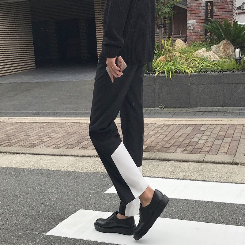 Casual　Loose Straight Drape Nine-point Stitching Trousers