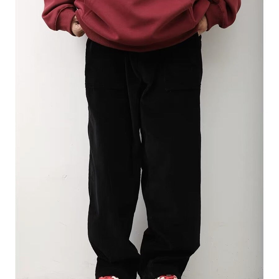 Retro Corduroy Casual Loose Couple Workwear Pants