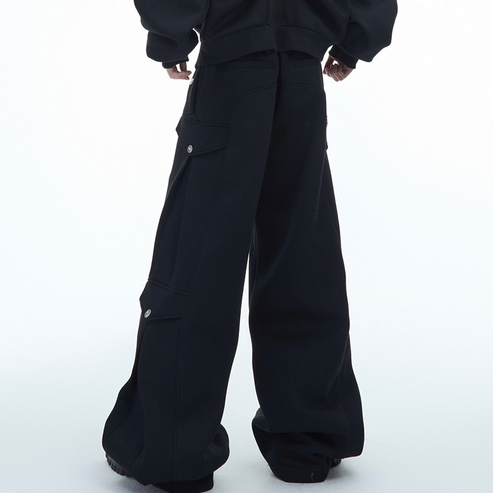 Folded Design With A Sense Of Silhouette And Thickened Casual Pants