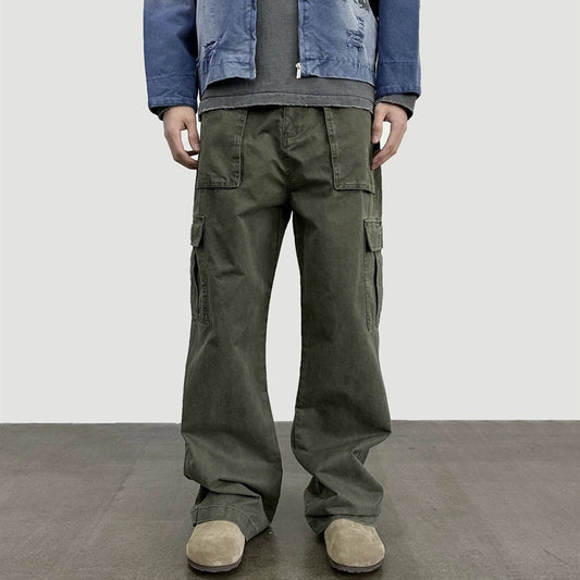 Vintage Wash Loose Straight Leg Cargo Pants