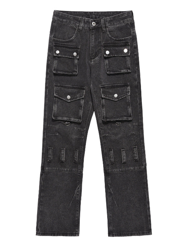 American Retro Multi-pocket Jeans for Men and Women