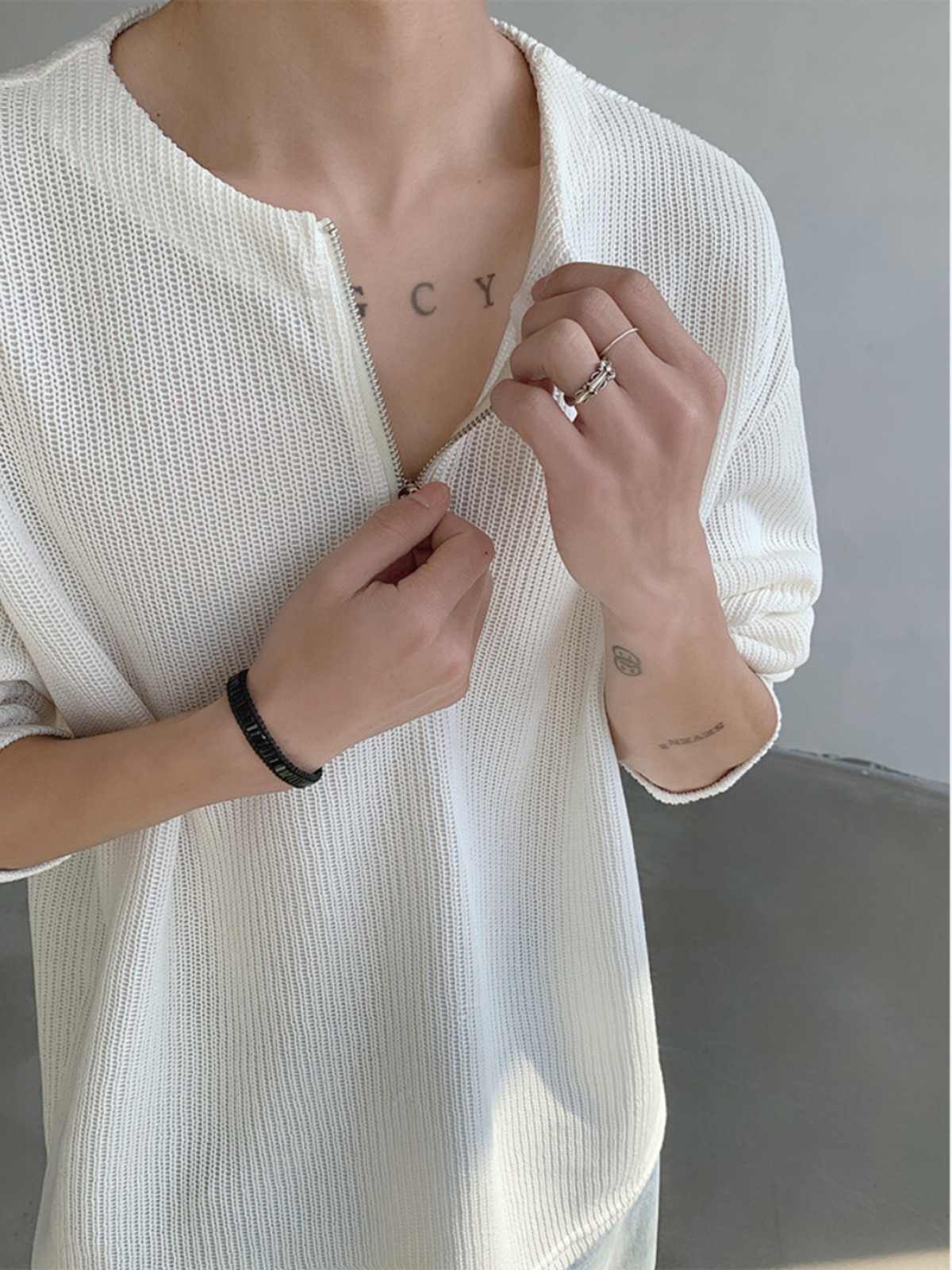 Henry Collar Half Zipper Sweater