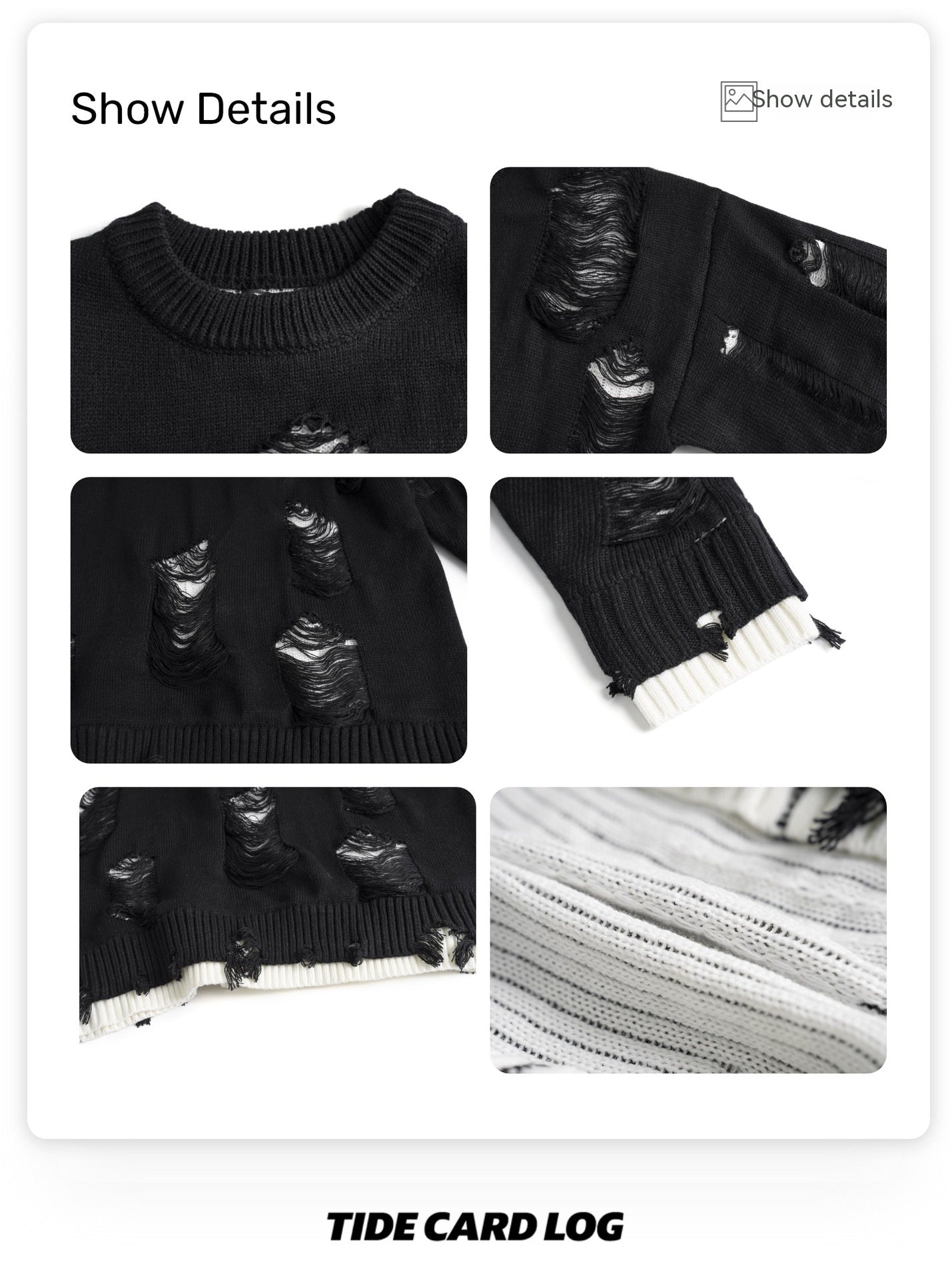 Two-piece Hole Oversize  Sweater (Unisex)
