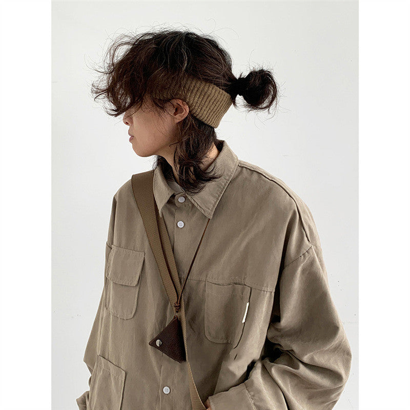 Loose Cargo Shirt Suede Multi-pocket Casual Jacket