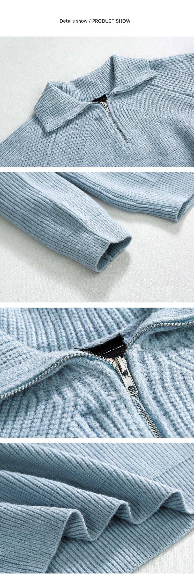 Men's Autumn And Winter Turtleneck Half Zip Sweater
