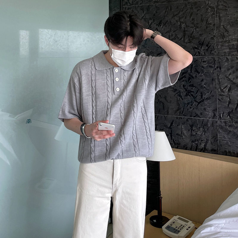 T-shirt Men's Loose Twist Half Sleeve