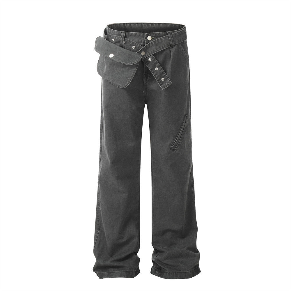 Loose Denim Waist Pocket