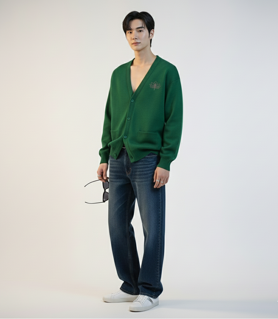 ポリエステルカーディガン